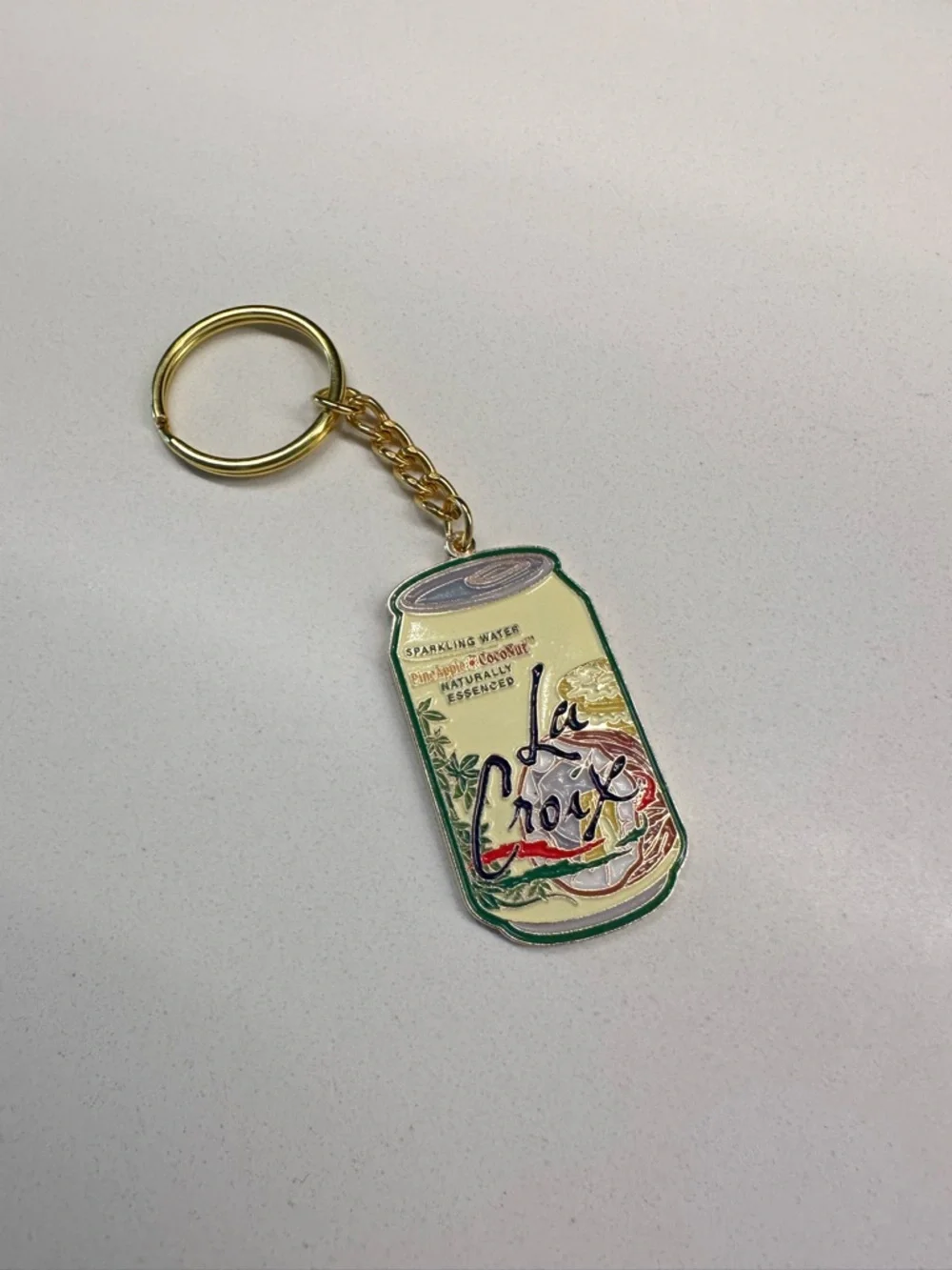 LaCroix Can Keychain - Pineapple CocoNut